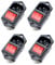 Oiyagai 4 Pezzi Modulo di Ingresso Connettore Maschio IEC320 C14 con Interruttore, AC 250V 10A (Rosso)