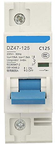 Keenso Disyuntor de corriente, DZ47-125 1P, interruptor de circuito en miniatura de corriente 230 V 80/100/125 A, interruptor de fuga de protección suplementaria (125 A), disyuntor dz47-125