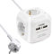 EXTRASTAR Steckdosenwürfel mit 2 USB-Anschlüssen(5V/2.1A), 4-Fach Steckdosenleiste mit 1.5M Kabel, Mehrfachsteckdose Würfel für Büro, Heim oder Reise, Weiß