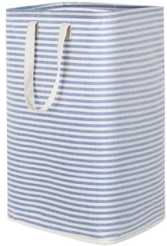 Lifewit 80L Wäschekorb, Großer Wäschekorb, Faltbare Wäschebox, Wäschesammler, Wasserdichter Wäschesortierer/Aufbewahrungsbox mit Griffen für Kleidung, Handtücher, Spielzeug, Blau, 40 x 30 x 67 cm