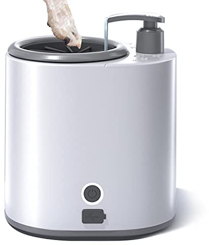 Pfotenreiniger Für Hunde,USB Wiederaufladbar Elektrisch Hunde Pfote Reiniger,2 in 1 Tragbare Weiche Silikonmassage Hundebürsten Für Hunde Katzen Massage Pflege Schmutzige Klauen,L