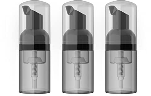 LONGWAY 3PCS Travel Size Foam Pump Bottle,Mini Empty Pump Bottle Dispenser(30ml,1 fl oz) (Black)