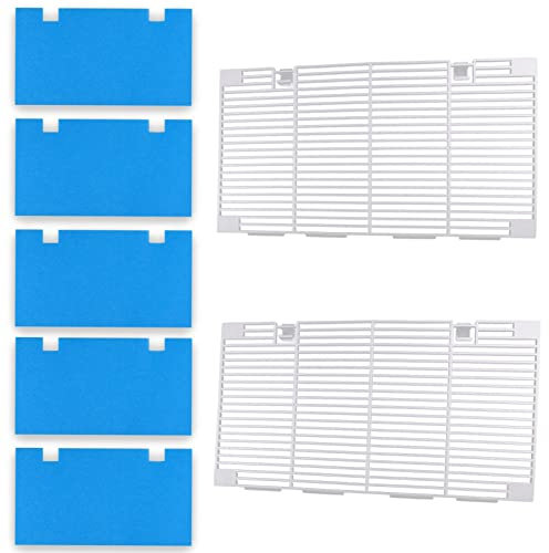 ESUDNT RV Air Conditioner Covers Grill for Dometic 3104928.019 (2 pcs A/C Ducted Grilles and 5 pcs Filter)