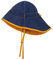 Finkid Ranta Sport Blau - Wasserabweisender leichter Kinder Sommerhut, Größe 52 - Farbe Navy - Golden Yellow