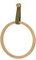 Porte-serviettes circulaire en bambou avec fixation en cuir synthétique, porte-serviettes 21 cm pour lavabo avec fixation adhésive sans trous (Porte-serviettes vert olive)