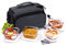 SOPL-OLIVEWARE Elite Glassware Round Lunchbox, Napkin & Steel Cutlery, Borosilicate Glass & Microwave Proof, 4 Cointainer with 320ml Each - Grey