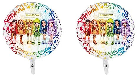 Ciao Rainbow High Folienballon Ballon Mylar Runde (46 cm, 18 Zoll) Original MGA, mehrfarbig (Packung mit 2)