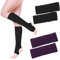 ZYNERY 2 Paare Damen Mädchen Stulpen mit Fersenloch, Tanzen Legwarmer, Ballett Yoga Beinstulpen, Ballettstulpen Beinwärmer (Schwarz + Dunkelviolett)