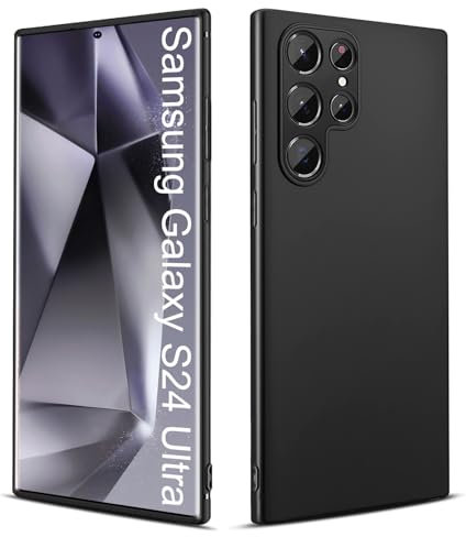 Eiselen für Samsung Galaxy S24 Ultra 5G Hülle, Schwarz Ultra Dünn Soft Silikon TPU Schutzhülle, Extrem Kratzfest & rutschfest & Stoßfeste & Fallschutz Kameraschutz Handyhülle, Anti Fingerabdruck Case