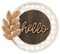Collins 10 'Hello' Wreathmate - Black and White Home Decor - Farmhouse Decoration - Welcome Wreath for Door
