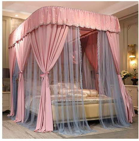 Moskitonetz Doppelbett Betthimmel 180x200cm 200x220cm Prinzessin Bettvorhang Baldachin Haushalt Sommer Moskitonetze Moskitoschutz Beschattung Spitzenbettvorhang Einfache Installation ( Size : 200x220c