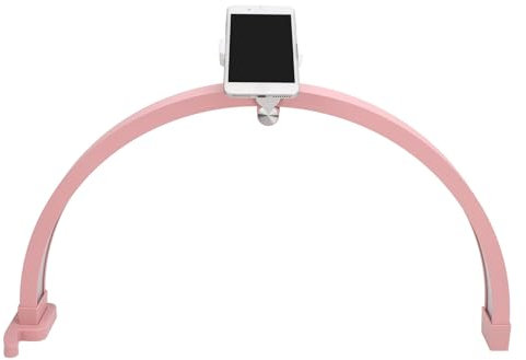 PUSOKEI Lampada a Mezzaluna per Unghie,Lampada Pieghevole per Unghie da 22 Pollici con Supporto per Telefono,Lampada da Tavolo per Ciglia con Temperatura di Colore da 20 W da 3200 a 5600