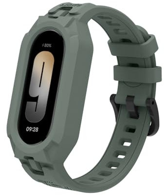 ToVioc Cinturino in silicone per Xiaomi Smart Band 10/9/8/7/6/5, Cinturino per orologio impermeabile traspirante Sport di ricambio per Xiaomi Mi Band 10/9/8/7/6/5 - Verde notte scuro