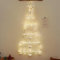 Albero di Natale da parete con luci a LED, albero di Natale da parete illuminato, albero di Natale in legno luminoso da parete, rustico salvaspazio albero fatato luci per interni decorazione da