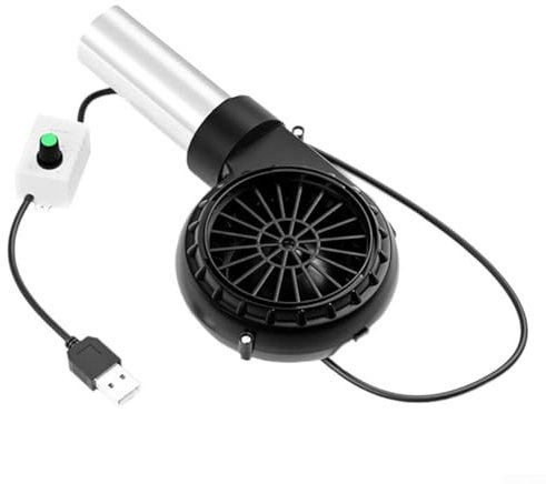 Soplador de barbacoa USB adecuado para fogatas, hogueras y varios escenarios de parrilla (velocidad ajustable)