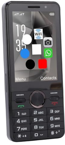 Gugxiom Téléphone Portable débloqué 4G à Gros Boutons pour Personnes âgées avec Caméra WiFi GPS Bluetooth, Téléphone Portable Double SIM avec écran Tactile de 3,5 Pouces, Son Fort et (Black)