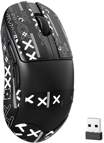 ZIYOU LANG MAGIC-REFINER AJ199 Wireless Gaming Mouse Tri-Mode 24K DPI | 49g Lightweight, PAW3311 Sensor, 1000Hz Polling, 600mAh Rechargeable, 2.4G Bluetooth Wired, PC/Mac, Black with Grips