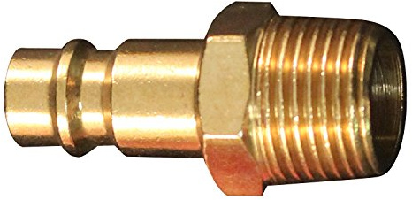 Milton Industries 762 3/8 MNPT HIGHFLOWPRO™ V-Style/European Interchange Brass Air Plug Fitting (High Volume Low Pressure Application) -Box of 10