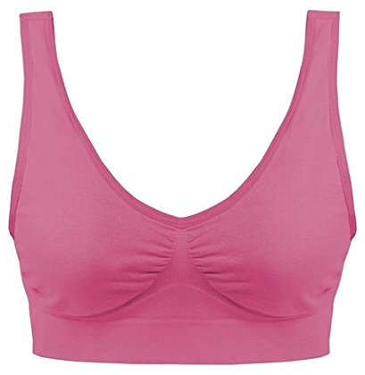 Boolavard Soutien-Gorge Rembourré Sportif Dentelle -Top Sport Bra Blanc, Beige, Noir, Bébé Rose, Violet, Turquoise, Aqua, Rose Cerise (XXXL 52+, Rose Bebe)