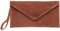 Caspar TL708 Damen Velours Wildleder Clutch Tasche Abendtasche mit Handschlaufe, Farbe:altrosa, Größe:One Size