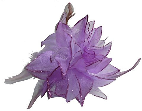 Fixe traîne - Broche - Chouchou.Fleur en Tissus Parme N°8, Accessoire de Mariage - Bijoux Mariage