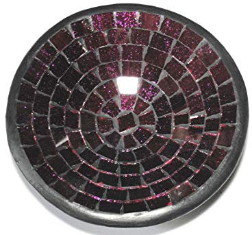 Deko - Schale Glasmosaik rund, 15 cm, pink Glitter
