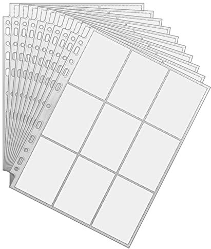 Arkero-G® 10 Seiten Premium Pro 9-Pocket Pages für Standard Sammelkarten Ordnerseiten/Sammelalbum z.B MTG Magic, Topps Match Attax