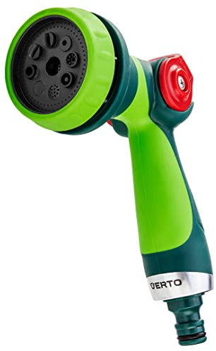 Pistolen-Sprinkler 8-funktional mit Flusskontrolle Handbrause - Multi Gartenspritze mit Ergonomischer Griff, Grün Garten Wasserspritze, Regulierung Wasserstrahlstärke