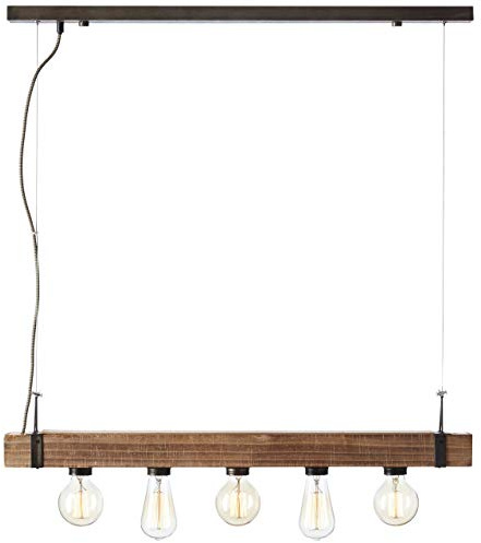 Brilliant Lampe Woodhill Pendelleuchte 5flg antik/schwarz | 5x A60, E27, 30W, g.f. Normallampen n. ent. | In der Höhe einstellbar | Für LED-Leuchtmittel geeignet