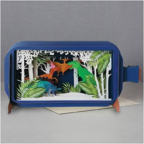 Message in A Bottle 3D Pop Up Greeting Card - Dinosaurs