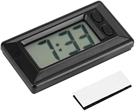 Haofy Orologio Digitale LCD Da Tavolo Per Cruscotto Auto Con Supporto Adesivo, Data E Ora, Visualizzazione Calendario, 77x42.4x17.7 mm