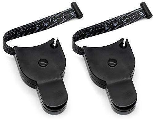 Dylan-EU 2 Stück Sportmaßband Measuring Tape Maßbänder 150 cm Bandmaß Körpermassband Schwarz Fitnessmaßband