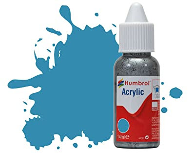 Humbrol Model Paint - DB0048 No 48 Mediterranean Blue - Gloss (14ml), Acrylic Paints for Models, Plastic, Metal, Wood, Glass, Ceramics and More, Acrylic Touch Up Paint - Hobby Paint Bottle for Craft