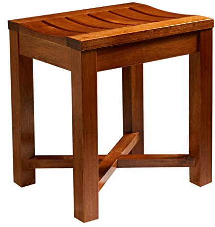 RTY-BY Wasserfest Duschbank Badhocker for Senioren Bad Stuhl Badezimmer Hocker Holz Dusche Bank Erwachsene Anti-Rutsch Duschsitz Badewanne Badehocker Spa ändern Schuhe Hocker, 42 × 34 × 45cm