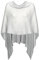 Mississhop 221 Poncho aus Mischgewebe für Damen Cape Überwurf One Size Hellgrau