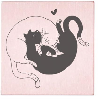 May and Berry Holzstempel - Katzen, 45x45mm, Rosa