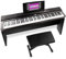 MAX KB6W E Piano 88 Tasten, Set, feststehendes Stage Piano Keyboard mit Hocker, Anschlagdynamik, USB Midi Anschluss, Sustain Pedal, Digital Piano, E Klavier, Midi Keyboard - Schwarz