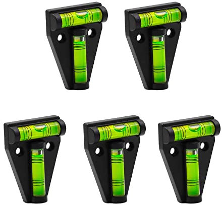 Mini Wasserwaage, 5Stück T-Wasserwaage,kreuzwasserwaage,Libelle Wasserwaage,Kleine Wasserwaage Bruchsicher,für Wohnmobile, Maschinen, Möbel, Stative, Kameraausrüstung Wasserwaage