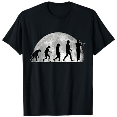 Flautista Evoluzione Luna Flauto traverso Evolution Maglietta