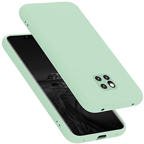Cadorabo Hülle kompatibel mit Huawei Mate 20 PRO Hülle Silikon Handyhülle für Mate 20 PRO Case aus flüssigem Silikon- Kratzfeste und stoßfeste dünne TPU Schutzhülle - Liquid HELL GRÜN