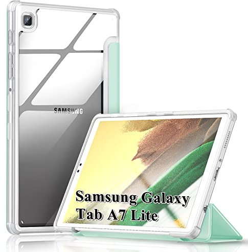 Kdely Custodia per Samsung Galaxy Tab A7 Lite 8.7 Pollici, Cover Ultra Sottile e Leggero Posteriore Trasparente con Funzione Stand - Verde Chiaro