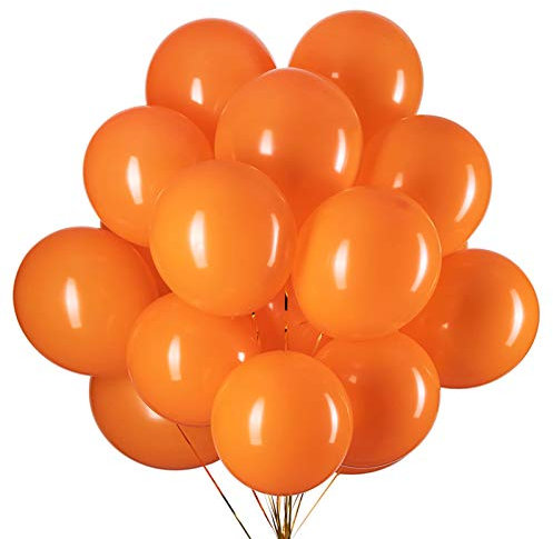 12 Zoll Luftballons Orange Helium,50 Stücke Latex Ballons Ø 30 cm für Hochzeit Valentinstag Geburtstag Taufe Kommunion Party Deko