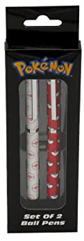 POKÉMON - Set di 2 Penne per Bambini e Ragazzi, Design Pokémon, per Bambini e Bambine, Rosso e Bianco (CyP Brands)