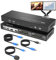 MT-VIKI Dual Monitor KVM Switch 2 Port 4K @60Hz with USB Cables + Desktop Controller, Support HDMI 2.0, HDCP 2.2, for 2 PCs and 2 Screens (Extend/Mirror display)