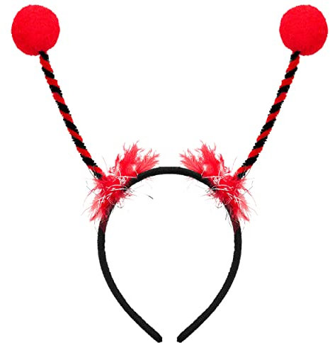 Balinco Marienkäfer Haarreif, Kostüm Damen, Ladybug Haarreifen, Kopfschmuck, Party Accessoires, Käfer Stirnband, Karneval, Fasching, Halloween