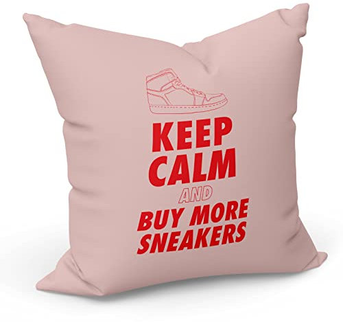 Fabulous Kissen Kissenbezug 40x40 cm Keep Calm and Buy More Sneakers Red Sneakerhead Kollektion Schuhe Hobby Kicks