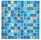 Glasmosaik Mosaikfliese small flip flop irisierend türkis blau mehrfarbig Wand Fliesenspiegel Küche Dusche