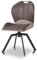 KHG Esszimmerstuhl Dunkelbraun-grau, 360° drehbar, Mikrofaser in Wildleder-Optik, Industrial Look, Drehstuhl, Küchenstuhl, Polsterstuhl, Design Stuhl Gestell aus Metall pulverbeschichtet