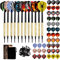 Nivofu Dartpfeile mit Kunststoffspitze, 12 Stück Dart Pfeile Plastikspitzen für Elektronische Dartscheibe, 14 Gramm Soft Darts Pfeile Dartpfeile Profi Dartpfeile Set mit 42 Flights 100 Dartspitzen
