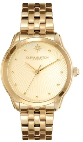 Olivia Burton Analog Quarzuhr für Damen Kollektion Starlight mit Goldfarben Edelstahlarmband - 24000048